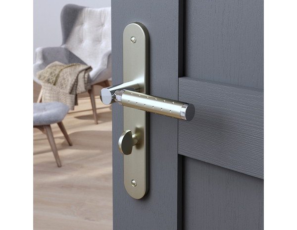 Poignée de porte "Bernice" avec serrure à condamnation - Entraxe 195 mm - Cooke and Lewis - Brico Dépôt