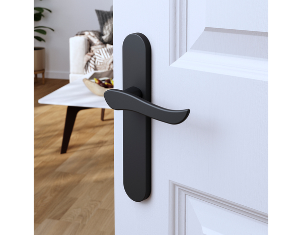 Poignée de porte "Arcles" sans trou - Noir - Entraxe adaptable 165-195 mm - Cooke and Lewis - Brico Dépôt