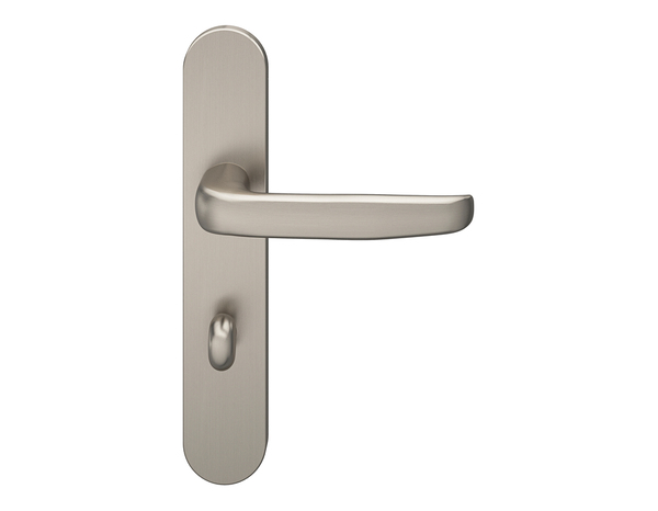 Poignée de porte "Goderic" avec serrure à condamnation - Effet nickel - Entraxe adaptable 165-195 mm - Cooke and Lewis - Brico Dépôt