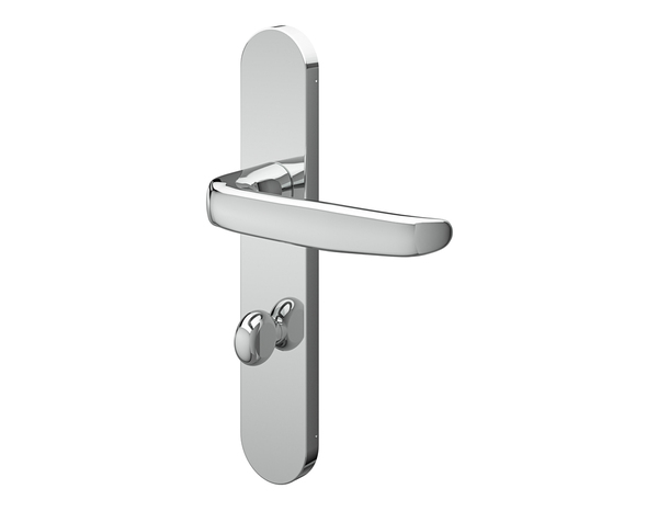 Poignée de porte "Goderic" avec serrure à condamnation - Effet chromé - Entraxe adaptable 165-195 mm - Cooke and Lewis - Brico Dépôt