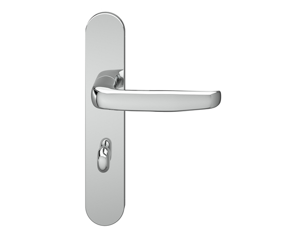 Poignée de porte "Goderic" avec serrure à condamnation - Effet chromé - Entraxe adaptable 165-195 mm - Cooke and Lewis - Brico Dépôt