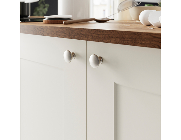 Bouton de meuble "Iza" - Effet nickel - Ø 30 mm - Brico Dépôt