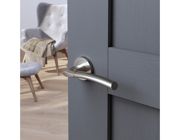 Poignée de porte sur rosace "Helmic" sans trou - Cooke and Lewis - Brico Dépôt