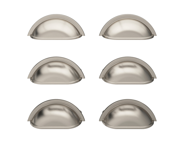 Lot de 6 poignées de meuble "Goderic" - Effet nickel - Entraxe 64 mm - Cooke and Lewis - Brico Dépôt