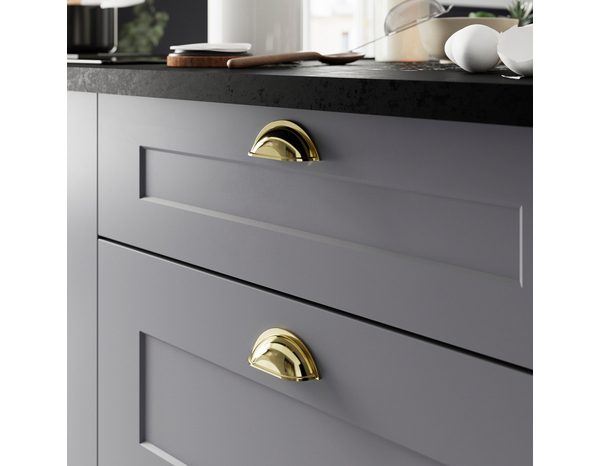 Lot de 6 poignées de meuble "Goderic" - Effet laiton - Entraxe 64 mm - Cooke and Lewis - Brico Dépôt