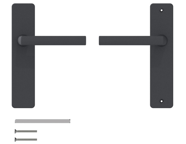 Ensemble poignée de porte "Koya" sans trou - Entraxe 195 mm - Assa Abloy - Brico Dépôt