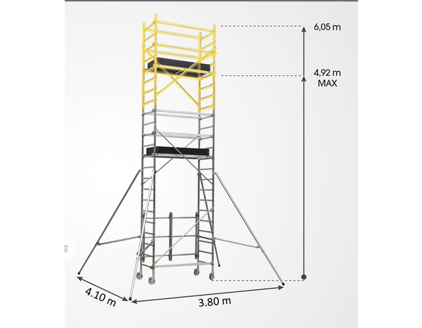Réhausse aluminium pliant pour échafaudage H. 7 m - Europa - Brico Dépôt