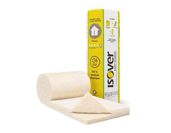 Laine de verre 45mm Cloison 40 R:1,1 -  6,5m x 0,6m - Rouleau nu - Isover - Brico Dépôt