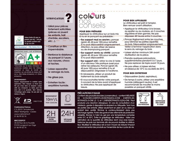 Vitrificateur protection extrême parquets - 2,5 L - Colours - Brico Dépôt
