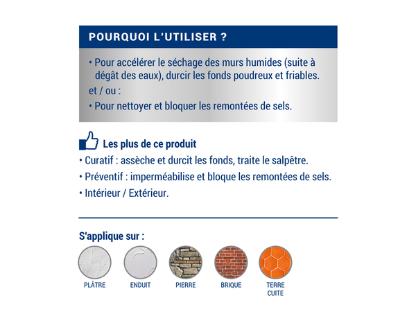 Traitement murs humides et salpêtre intérieur extérieur incolore 0,75L - Ripolin - Brico Dépôt
