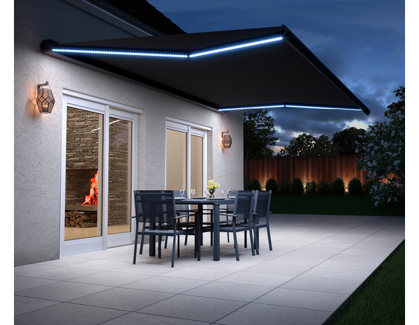 Store banne aluminium motorisé LED 5 x 3 M - Brico Dépôt