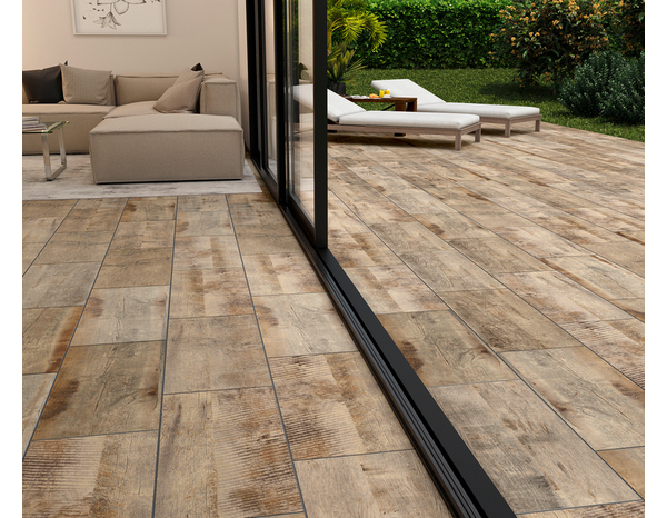 Carrelage de sol intérieur "Avoriaz" marron - l. 30 x L. 60,3 cm - Brico Dépôt