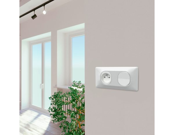 Interrupteur va et vient OVALIS blanc bornes automatiques - 10 A - Brico Dépôt