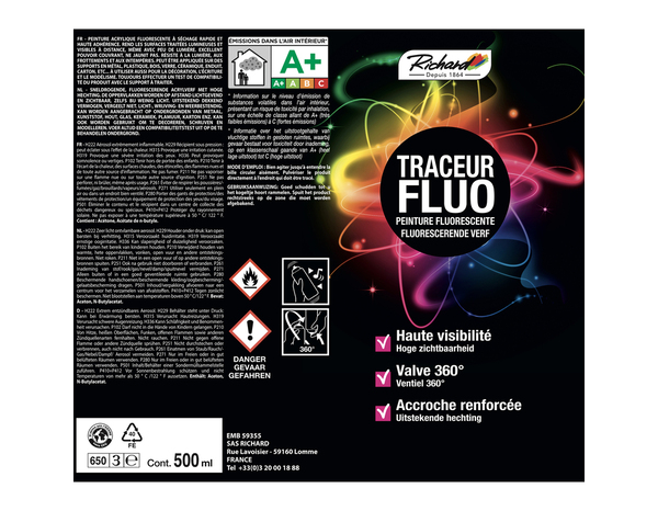 Aérosol peinture Traceur rouge 500 ml - Richard - Brico Dépôt