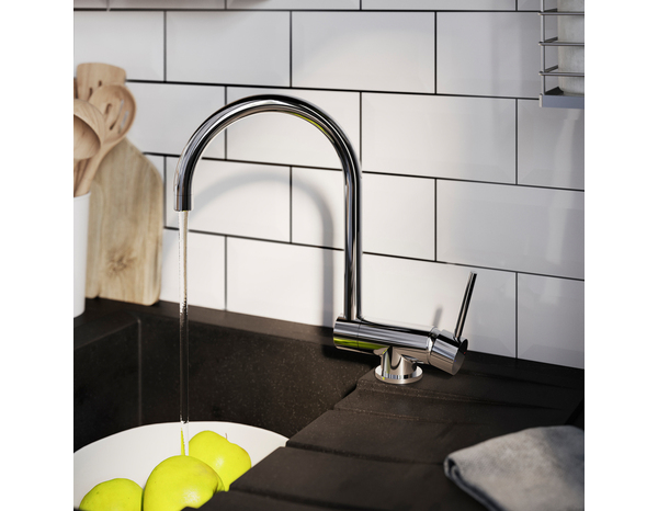 Mitigeur évier de cuisine "Edile" rabattable - Chrome - Cooke and Lewis - Brico Dépôt