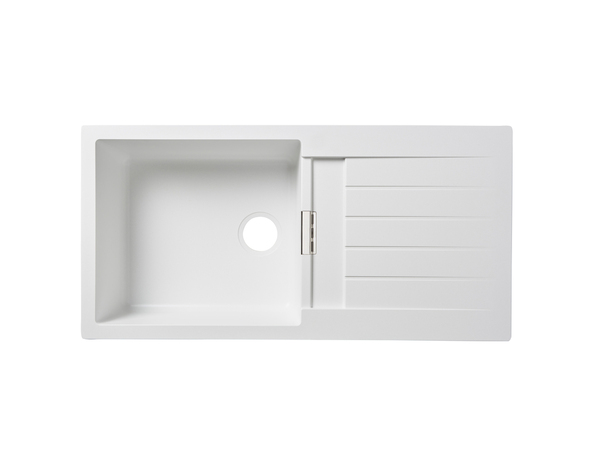 Évier en quartz "Galvani" blanc - 1 cuve - Cooke and Lewis - Brico Dépôt
