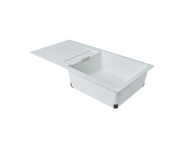 Évier en quartz "Galvani" blanc - 1 cuve - Cooke and Lewis - Brico Dépôt