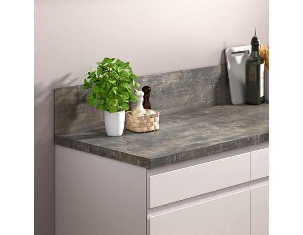 Crédence décor imitation chêne gris - L. 244 x H. 20 cm - Brico Dépôt