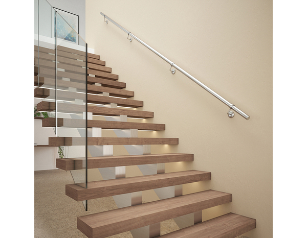 Kit main courante arrondie acier  Ø 4 cm x L. 360 cm - Brico Dépôt