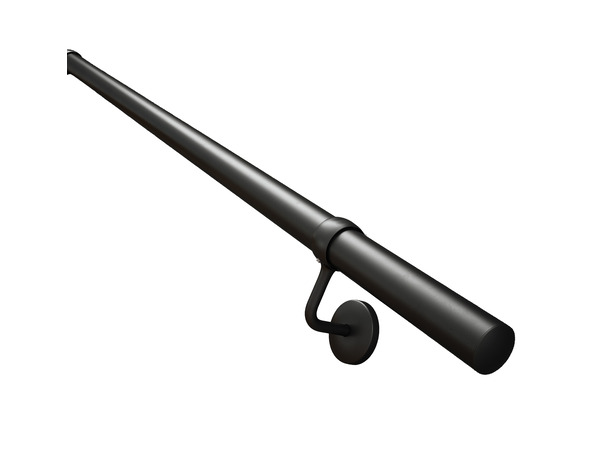 Kit main courante arrondie métal noir - Brico Dépôt