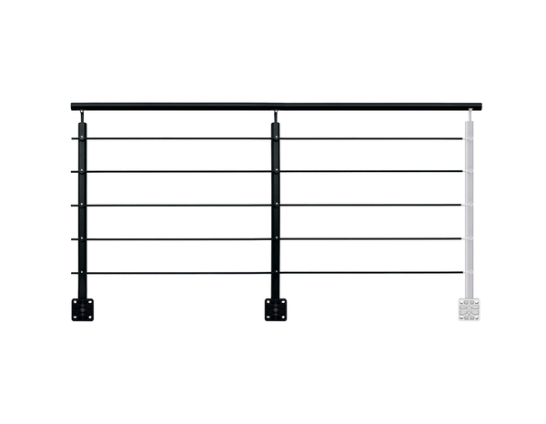 Kit balustrade latérale aluminium noir "Jorun"  H. 1,17 m x L. 2 m - Brico Dépôt