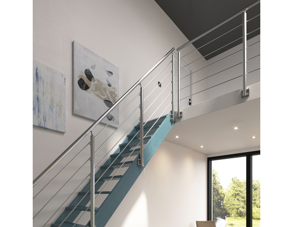 Kit balustrade latérale aluminium "Jorun" H. 1,17 m x L. 2 m - Brico Dépôt