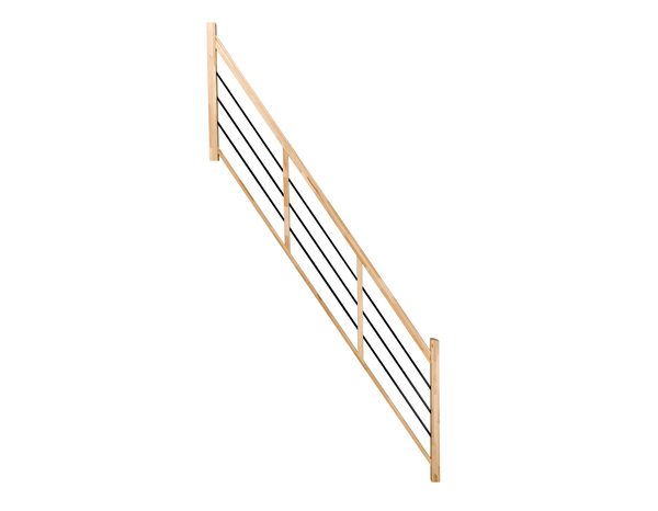 Balustrade tubes Horizontaux en hêtre "Fineas" escalier droit - Brico Dépôt