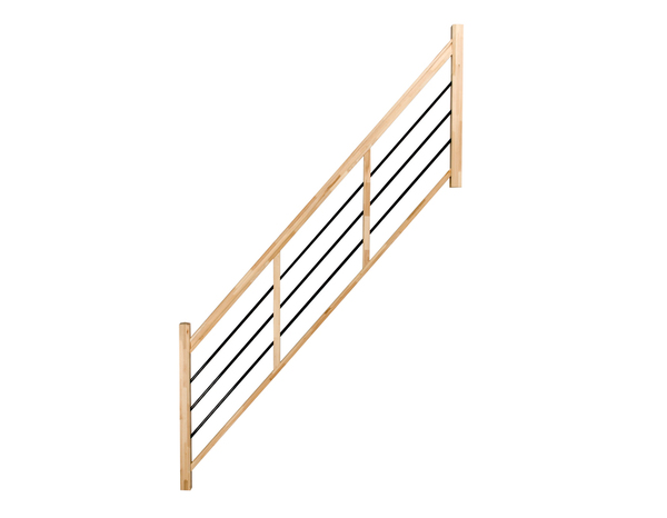 Balustrade tubes Horizontaux en hêtre "Fineas" escalier tournant - Brico Dépôt