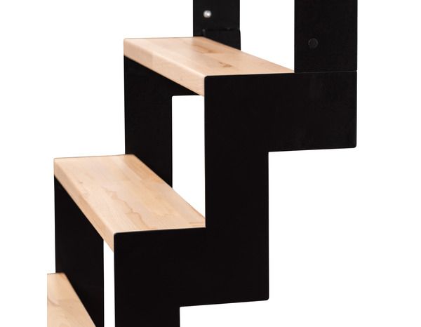 Escalier gain de place noir en hêtre massif "Loky" - Brico Dépôt