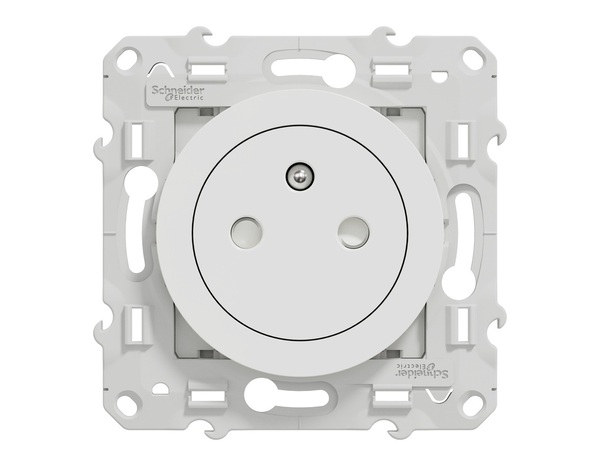 Prise avec terre affleurante "Odace" blanc - Connexion rapide - Brico Dépôt