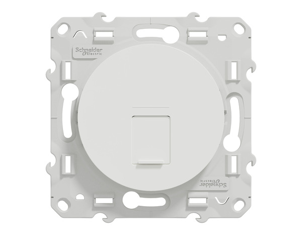 Prise Ethernet RJ45 "Odace" blanc - Compatible grade 2TV - Cat6 blindé - Brico Dépôt