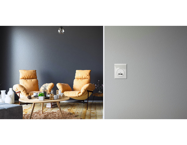 Prise chargeur double USB "Odace" blanc -  Type A+C - Brico Dépôt