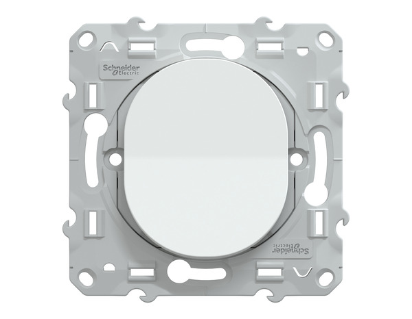 Poussoir à fermeture "Ovalis" blanc bornes automatiques - 10 A - Brico Dépôt