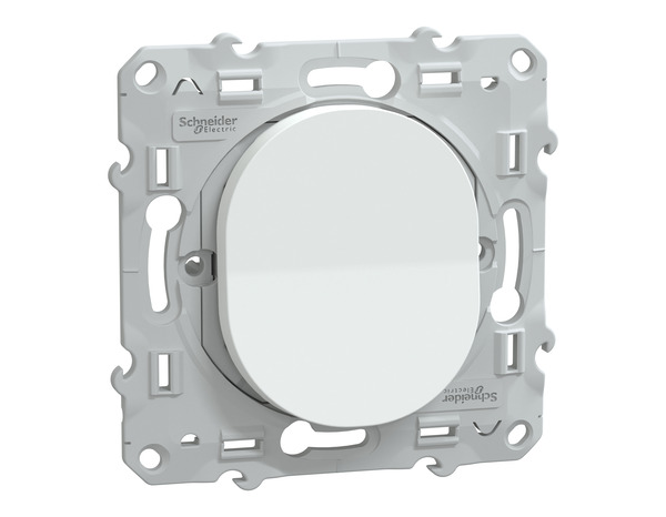Poussoir à fermeture "Ovalis" blanc bornes automatiques - 10 A - Brico Dépôt