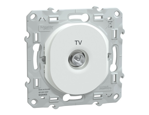 Prise TV simple "Ovalis" blanc - Connecteur TV mâle CEI 9,52 mm - Brico Dépôt
