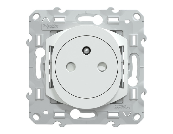 Prise avec terre affleurante "Ovalis" blanc bornes automatiques - 16 A - Brico Dépôt
