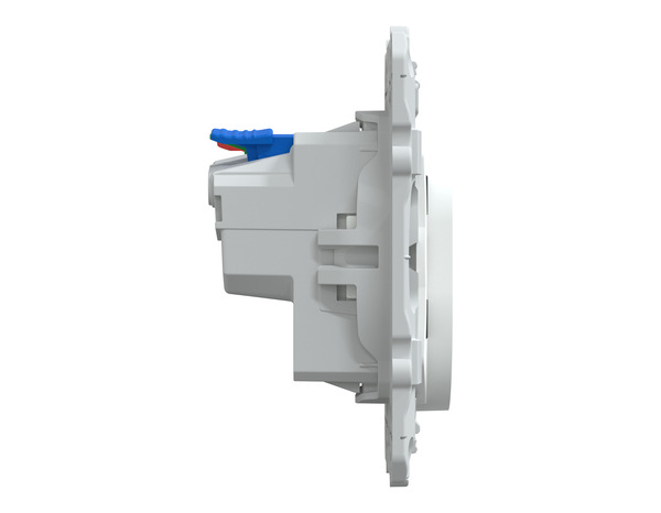 Prise avec terre affleurante "Ovalis" blanc bornes automatiques - 16 A - Brico Dépôt