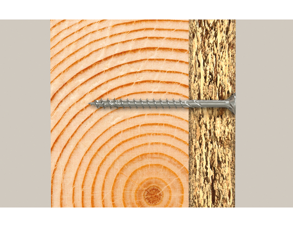 Boite 500 vis à bois PowerFast II 5 x 50 mm tête fraisée, zingué blanc, filetage partiel - Fischer - Brico Dépôt