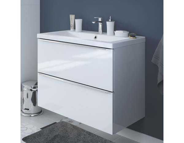 Meuble sous vasque à suspendre blanc Idalie L. 80 x H. 60 x P. 45 cm - Cooke and Lewis - Brico Dépôt