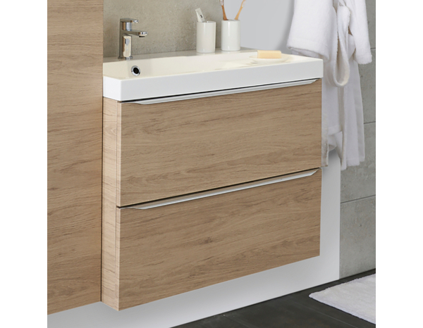 Meuble sous vasque à suspendre chêne Idalie L. 80 x H. 60 x P. 45 cm - Cooke and Lewis - Brico Dépôt