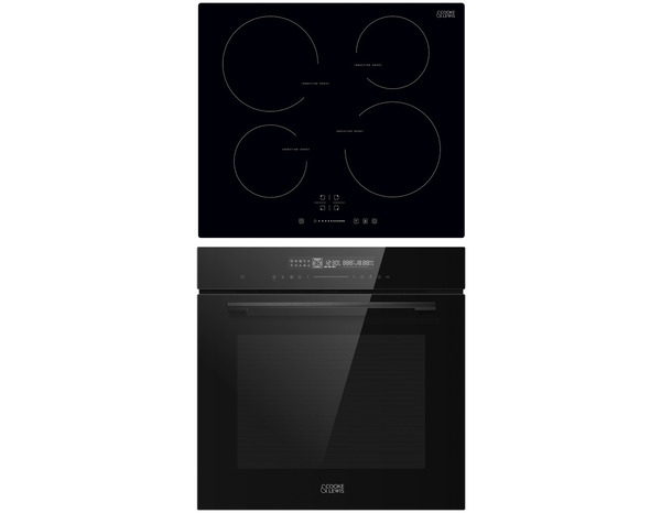 Lot plaque à induction 4 zones + Four pyrolyse 72 L - Cooke and Lewis - Brico Dépôt