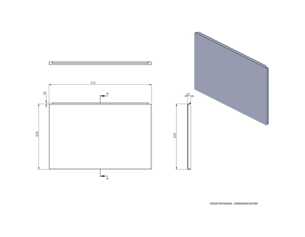 Tablier latéral ABS H. 51 cm x Ep. 2,5 cm x l. 80 cm - Brico Dépôt