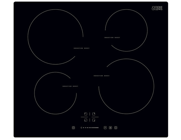 Lot plaque à induction 4 zones + Four pyrolyse 72 L - Cooke and Lewis - Brico Dépôt