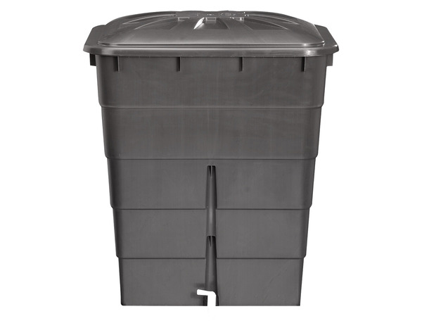 Récupérateur d'eau rectangulaire 300 L gris avec couvercle et robinet - Garantia - Brico Dépôt