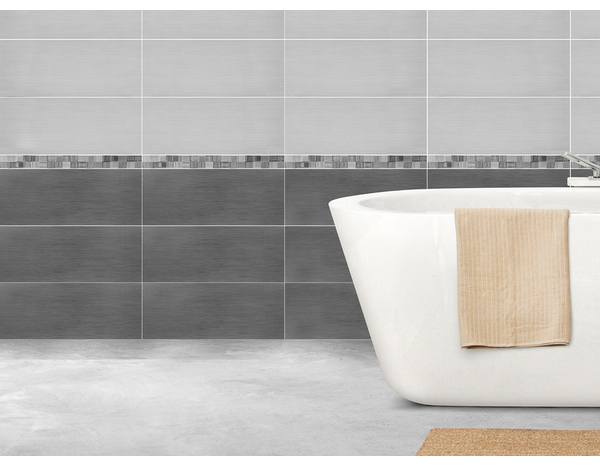 Carrelage mural "Happy" gris clair - l.20 x L.50 cm. Ép. 8,8 mm. - Brico Dépôt