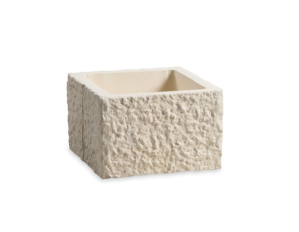 Pilier ton pierre POBLET 30x30x20 cm couleur champagne finition texturée - Brico Dépôt