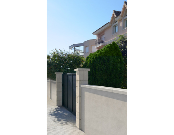 Pilier ton pierre POBLET 30x30x20 cm couleur champagne finition texturée - Brico Dépôt