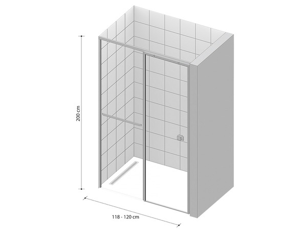 Porte de douche coulissante 120 cm noir mat verre fumé - Brico Dépôt