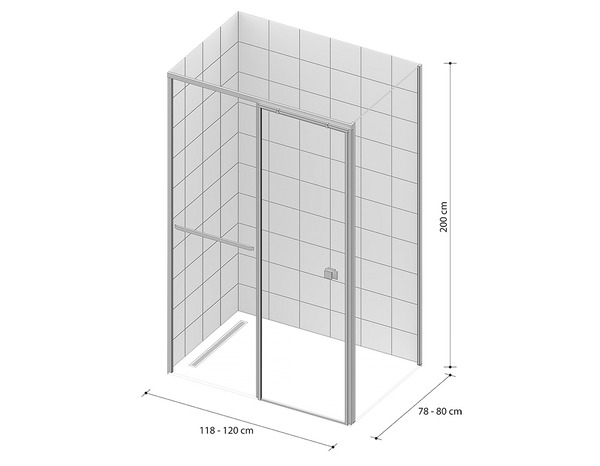 Porte de douche coulissante 120 cm noir mat verre fumé - Brico Dépôt