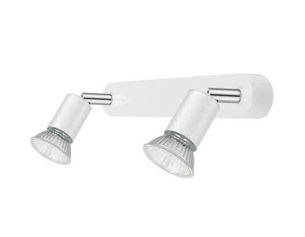 2 Spots GU10 blanc 7 W 220 - 240V H. 10,5 x L. 26 x l. 4 cm - Brico Dépôt
